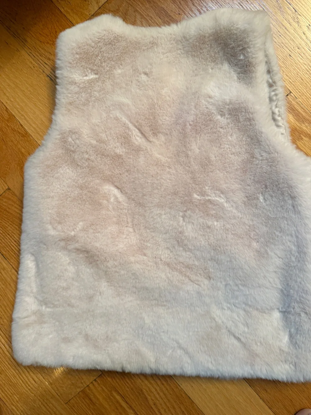 Zara Cream Faux Fur Vest Girls